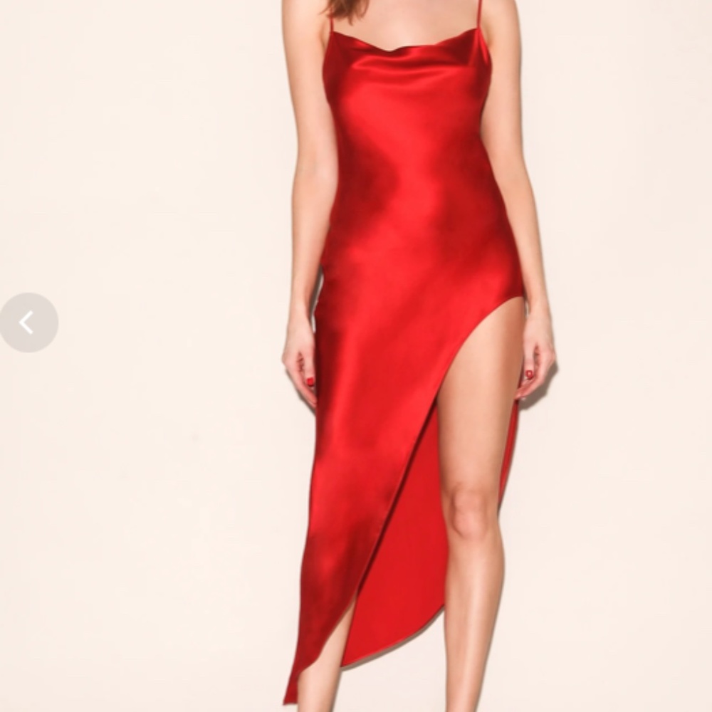 COWL NECK SLIP DRESS WITH HIGH SLIT - Picture 1 of 5